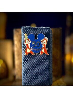 Disney Chip and Dale Disneyland 50th Celebration Enamel Pin Vintage 2005